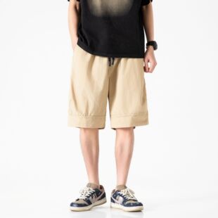 美式工装裤男士潮牌裤子男休闲裤宽松短裤感外穿男装夏季新款