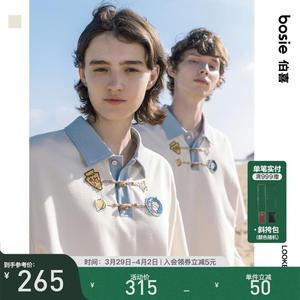 【小王子】bosie2025夏季新款牛角扣短袖polo衫男情侣翻领T恤宽松