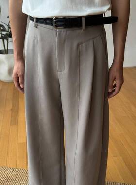 FDM「wave」倒褶解闲透气高垂感A字裤直筒阔腿肌 理构西裤EJT休长