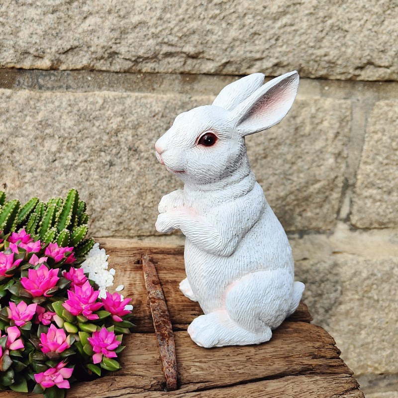 可爱兔子玻璃试管水培花瓶干花y装饰花器办公室客厅书桌面花插摆