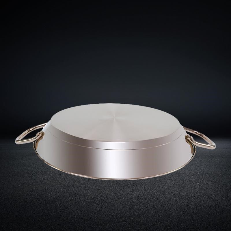 不锈钢双耳海鲜盘包底金色不粘韩式炸鸡小龙虾意面U饭堂餐厅商用,金属材料及制品,不锈钢制品,淘宝优惠券,粉丝福利购,淘宝优惠卷