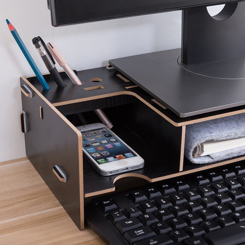 Multi-function Monitor Stand computer laptopQ support wooden