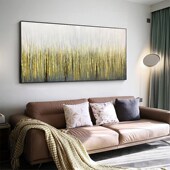 纯手绘抽象油画简约轻奢画现代北B欧客厅沙发背景墙装 饰画餐厅挂