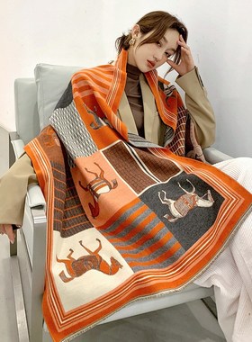 Luxury Winter Cashmeqre Scarf Women 2020 Design Warm Pashmin