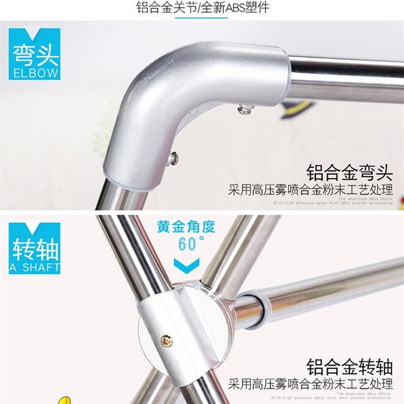 折叠衣架杆晒落地晾阳台室内不锈钢伸缩式凉被子双神器Y被架家用