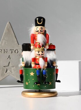 俄罗斯胡桃夹子士兵摆件s木偶木头人音乐盒八音盒可爱儿童生日礼