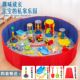 儿童决明子玩具沙子套装 室内仿瓷沙滩玩具家用宝宝折叠围栏挖沙池
