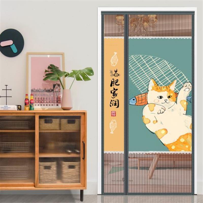 帘防窥大门分通风卧室磁吸遮挡免打孔粘贴防蚊门帘偏纱门静音夏季