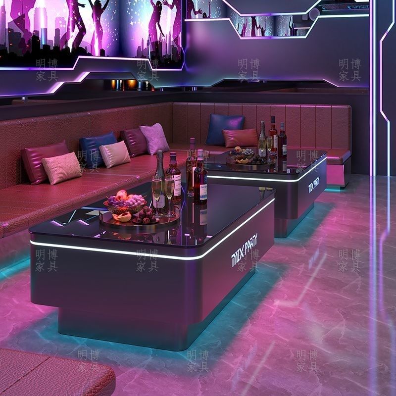 ktv发光茶几酒吧m专用轻奢大理石纹岩板桌子不锈钢钢化玻璃台定制,商业/办公家具,置物架/陈列架/储物架/展示架,淘宝优惠券,粉丝福利购,淘宝优惠卷