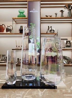 lsa柱型花e瓶彩虹玻璃客厅小摆件透明欧式轻奢创意高级感插花装饰