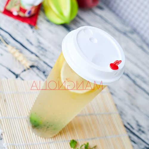 90口径注塑杯一次性奶茶杯子带盖杯透明磨砂热R饮PP外卖打包杯