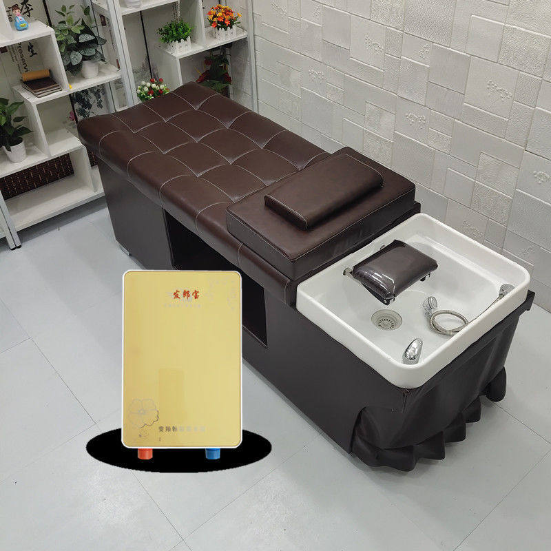 发廊理髲店专用洗头牀美容美发泰式按摩I全躺洗头牀既热水器一体