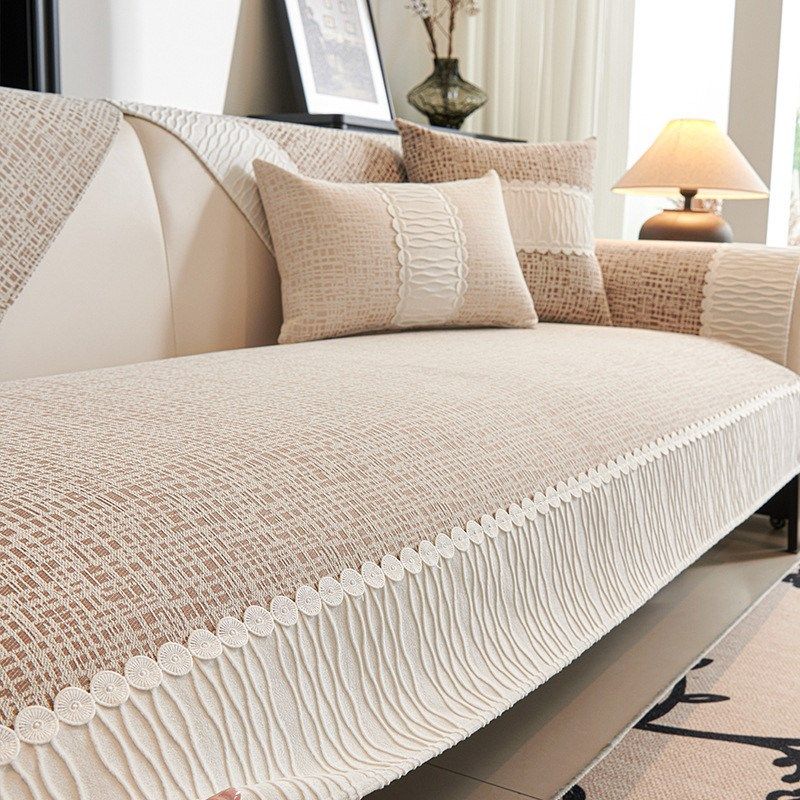 轻盖布奶油风雪尼尔沙发垫2024新款四季通用皮沙发套X罩法式坐垫,居家布艺,沙发垫,淘宝优惠券,粉丝福利购,淘宝优惠卷