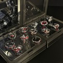 小众设计感单身食指戒 红色高级感戒指女ins叠戴百搭冷淡指环男士