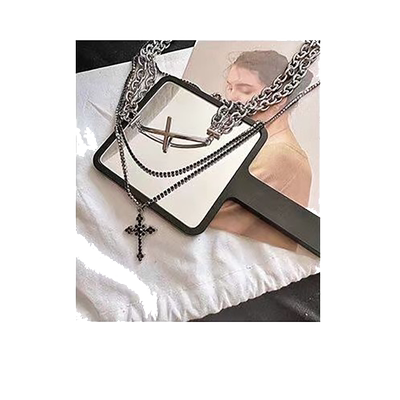 钛钢原创十字项链基础款叠戴小众