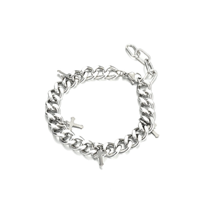 十字架钛钢古巴手链男款百搭小众设计高级感嘻哈街头百搭手饰品