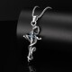 Vintage古着 盘蛇剑十字架项链男士 小众设计复古高级感毛衣链颈链
