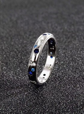 「坠入星河」八芒星月亮戒指精致