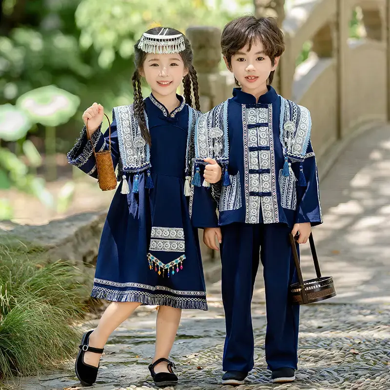 三月三服装三月三服装女童少数民族连衣裙春夏新款演出男童古风汉