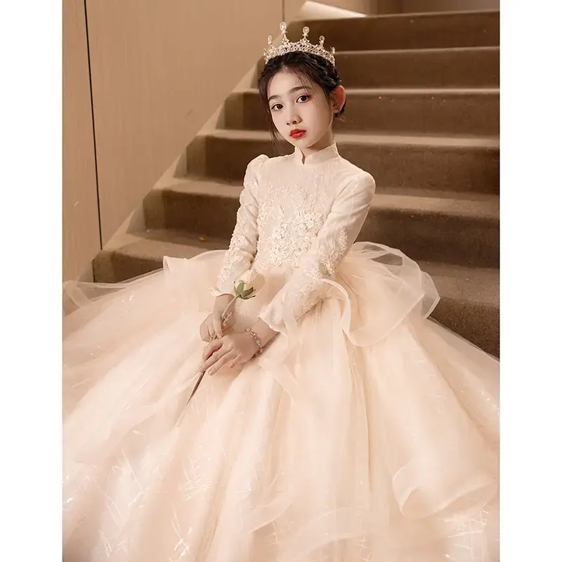 儿童演出服女童礼服高端轻奢小众生日公主裙花童小女孩钢琴演奏绝