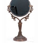 老式 仿古 家居摆饰 镜子 会.所装 纯铜 别墅 饰镜 工艺复古化妆镜