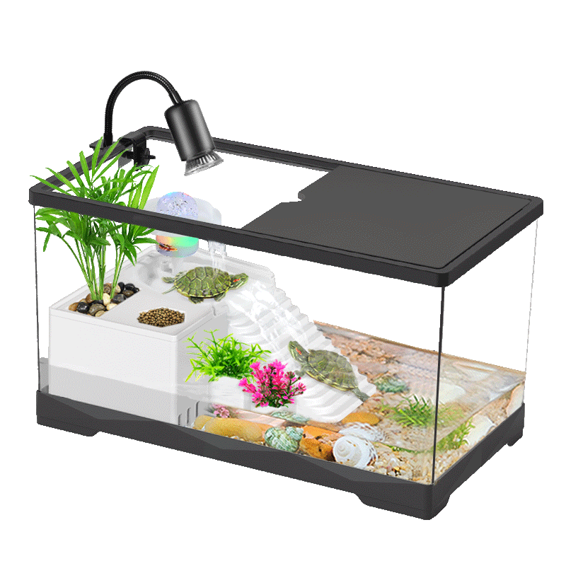 新手养龟缸底部排水高清防摔鱼缸