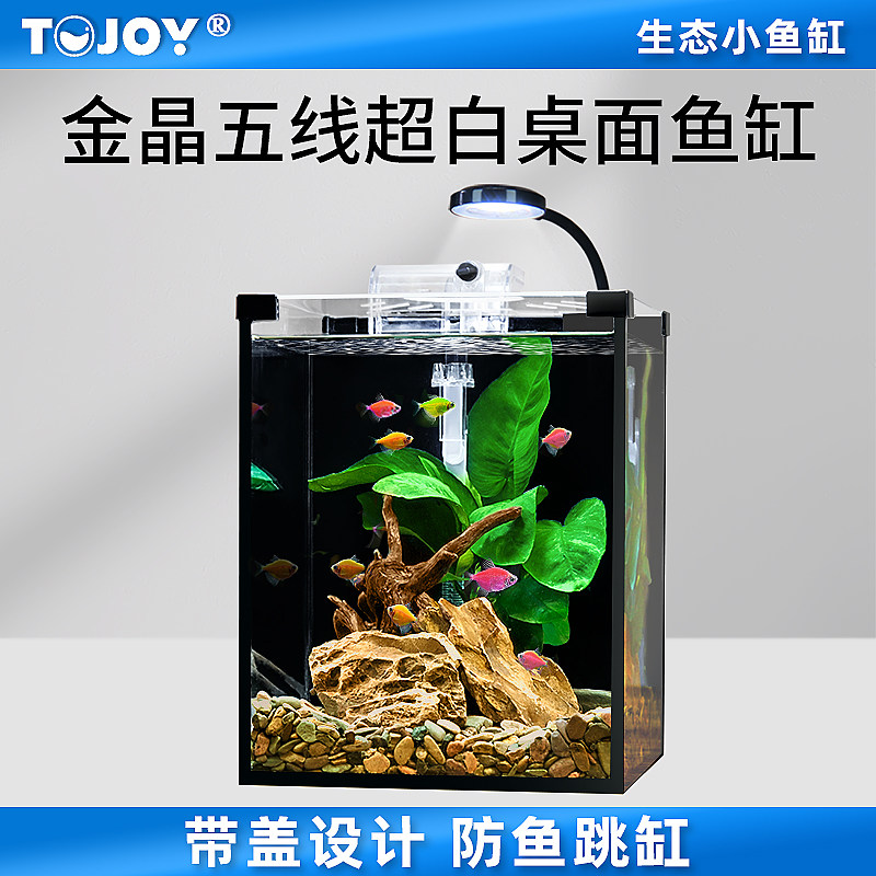 超白玻璃鱼缸家用客厅新款桌面小型斗鱼全套生态造景自循环水草缸