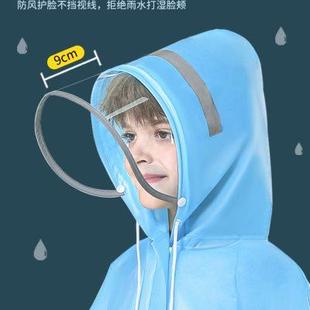 上学卡通小孩 儿童雨衣男童男小学生带书包位大童骑自行车加厚套装