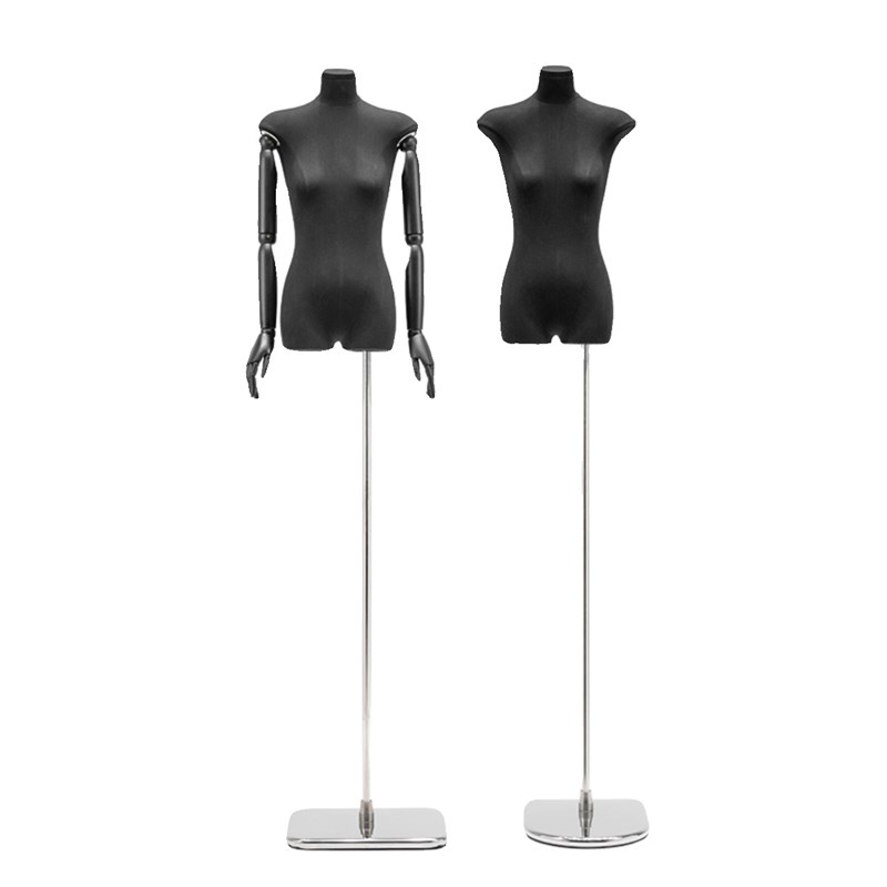 黑色扁身模特展示架服装店模特女半身H女模特道具模型假人橱窗人