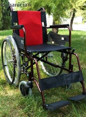 三贵MIKIEX轮椅MCV-49JL航太铝合金轮椅 P可折叠加宽加高老人轮椅