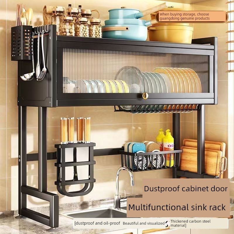 厨房水槽架台面碗碟水槽柜多功能防L尘柜门碗碟储存排水架,厨房/烹饪用具,水槽置物架,淘宝优惠券,粉丝福利购,淘宝优惠卷