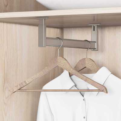 极速方杆U形衣柜竖向正挂衣杆悬挂纵向挂L钩顶装浅柜吊杆阳台吊柜