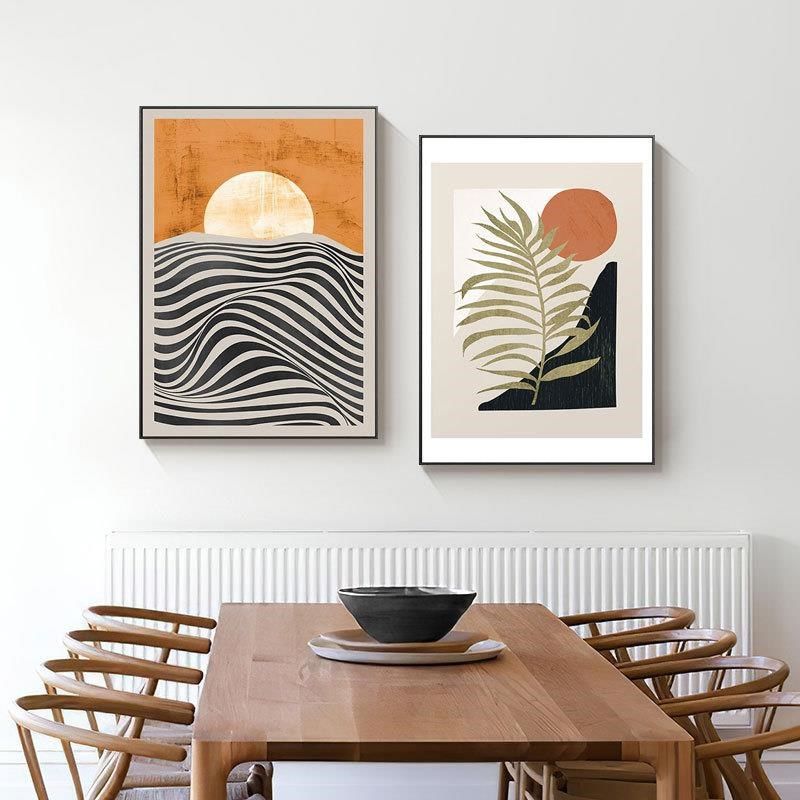 北欧几何抽象g客厅背景墙装饰画极简线条餐厅挂画侘寂风莫兰迪壁,家居饰品,现代装饰画,淘宝优惠券,粉丝福利购,淘宝优惠卷
