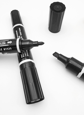 欧标油性记号笔大双头马克笔加粗头2.0mm细头1.5mm创意记号笔红黑蓝色油勾线标记笔文具10支/盒B1525