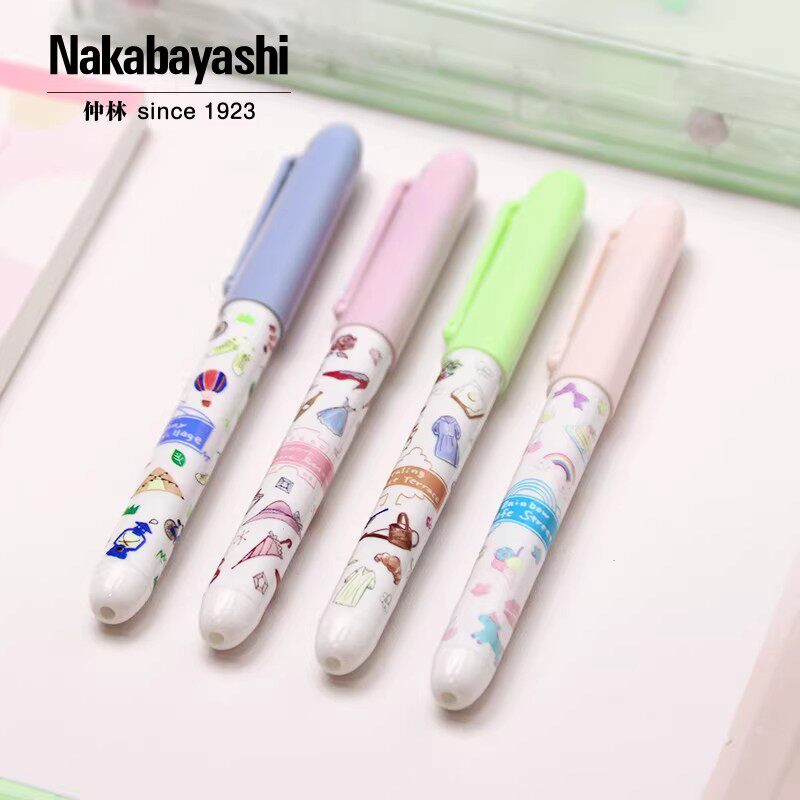 日本nakabayashi仲林钢笔直液式练字笔免换墨囊小学生专用三年级学生硬笔书法EF尖黑蓝色签字笔一次性旗舰店图片