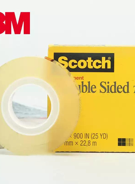 3M胶带 透明双面胶带Scotch思高665 12.7mm*22.8m透明双面胶 思高文具137无痕高粘隐形双面胶带官方旗舰店