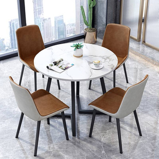 北欧简约接待洽谈桌椅组合售楼部签单桌奶茶4S店办公休闲小圆桌子