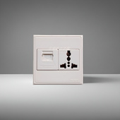 稳不落86型雅白经典 标插座 一位网络8芯带国 款 家用别墅墙面明暗装