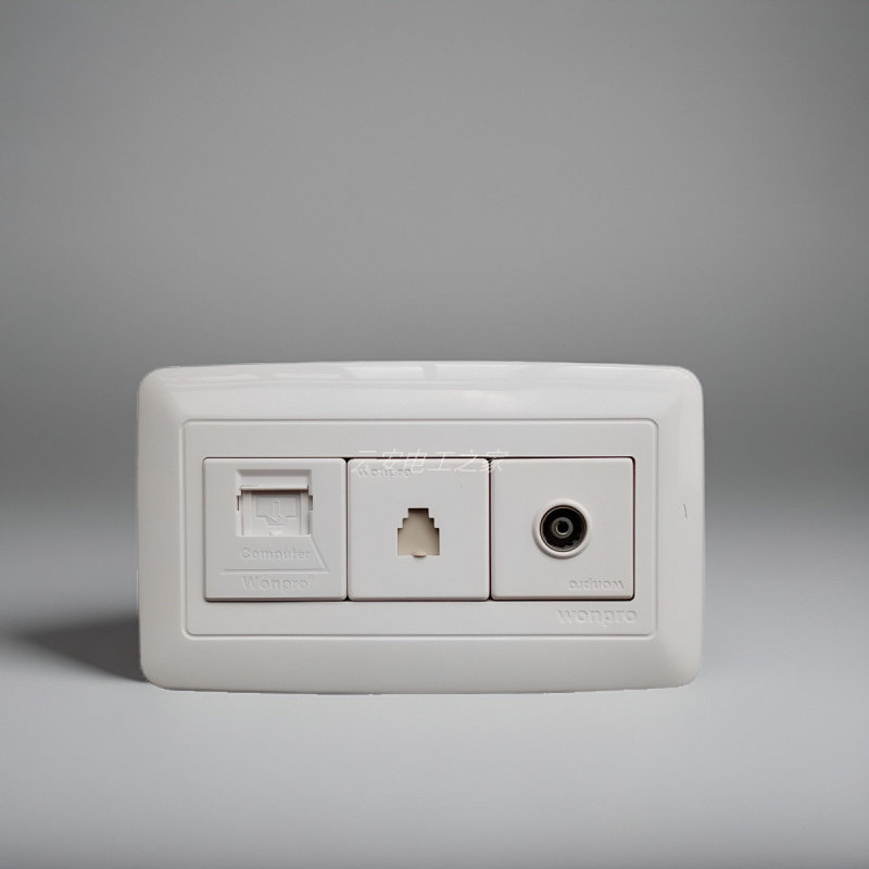 wonpro稳不落146型欧式家用老旧面板 墙壁明暗装电脑电视电话插座