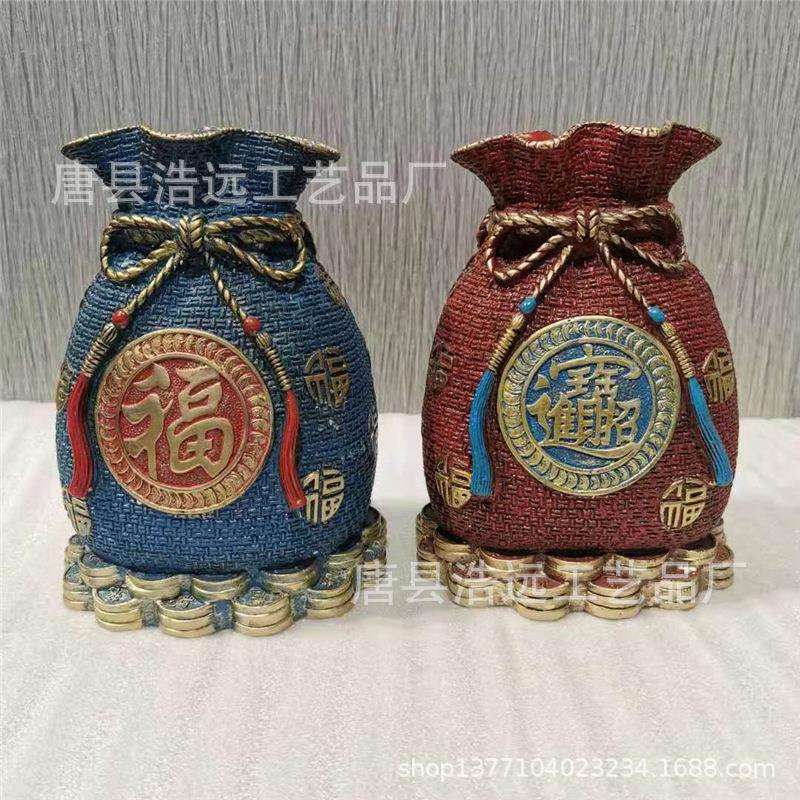 铸铜福袋存钱罐铜雕工艺品铜元宝家居装饰玄关摆件