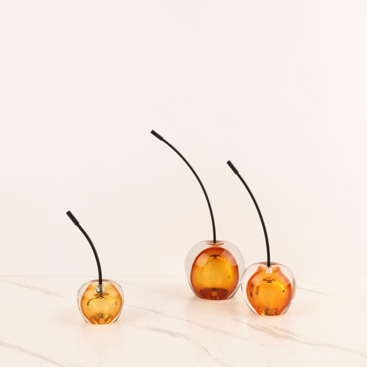 欧式创意琉璃小樱桃水果桌面摆件客厅卧室玄关电视柜软装家居饰品