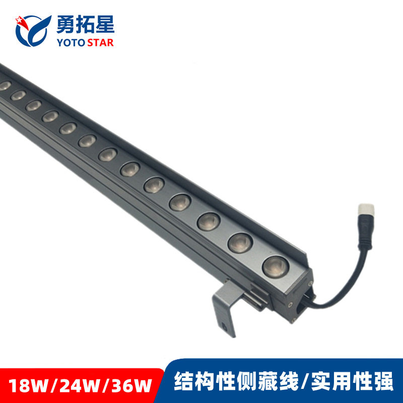 户外防水LED线条灯酒店婚庆轮廓洗墙灯铝型材藏线式灯条24W洗墙灯图片