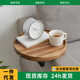 沙发扶手置物托架木质日式 简约小巧可移动圆形置物架懒人茶杯托盘