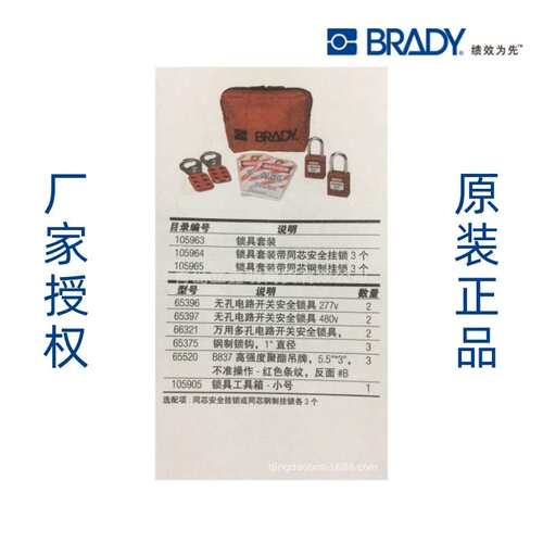 brady/贝迪锁具 105963 综合类锁具套装 无孔/多孔锁具