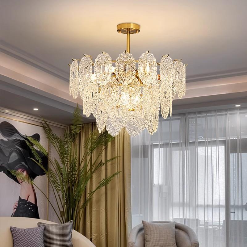2023年新款法式轻奢吊灯现代简约奶油风水晶灯主卧室客厅餐厅灯具
