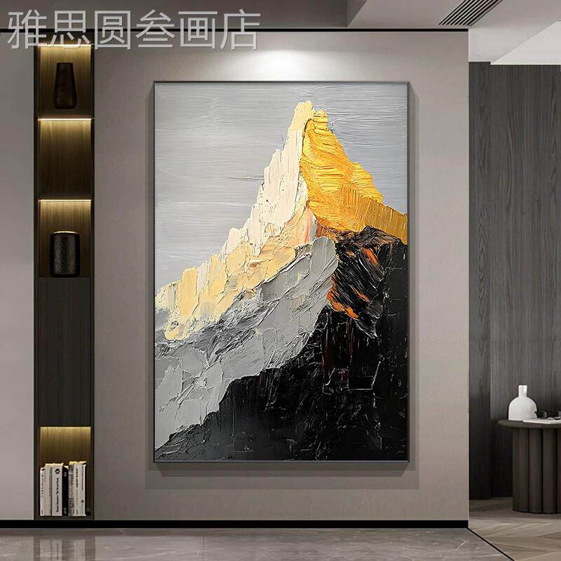 日金山玄关入户门挂画客厅沙照发背景墙寓意落挂画抽好象大幅地画