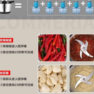 定制新10升6大容量绞肉机商用多功能家用电动不锈钢搅肉打辣椒碎