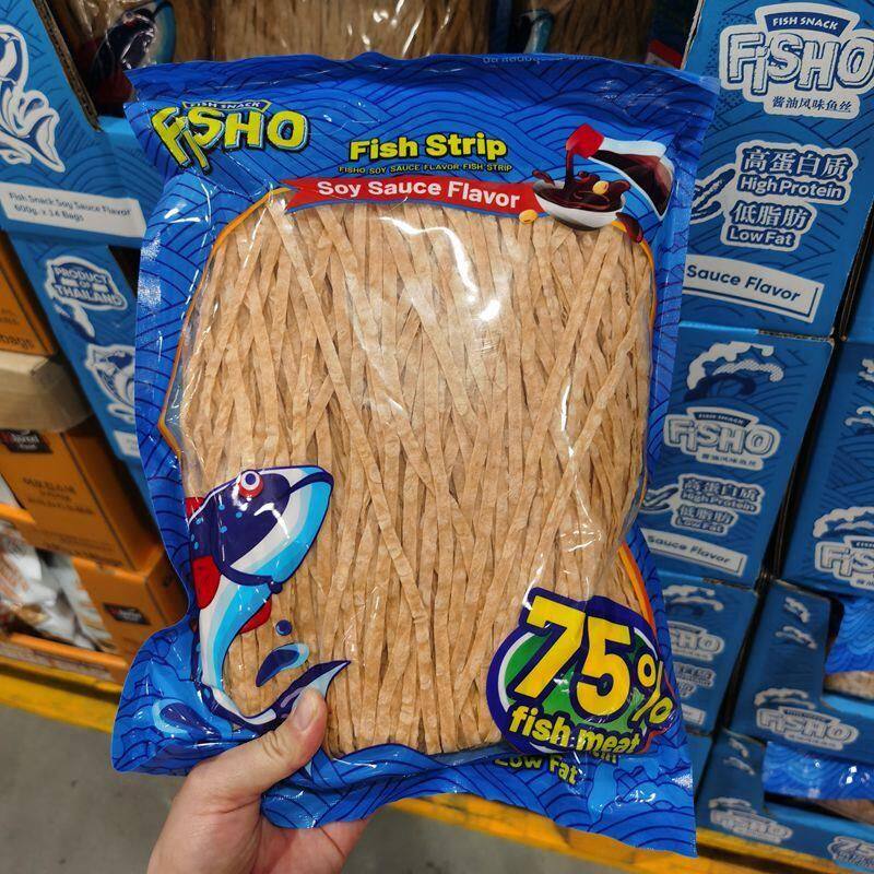 超市网红  泰国进口 酱油风味鱼丝600g鱼干鱼零食