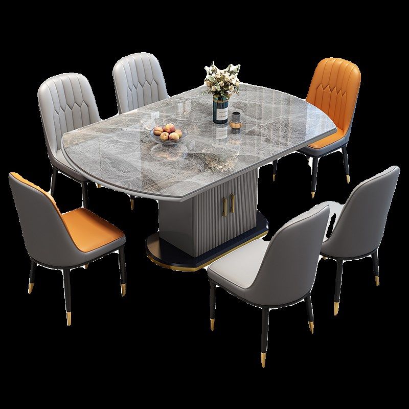 新岩板餐桌椅家h用2024新款可变圆桌小户型实木伸缩储物电磁炉吃,住宅家具,岩板餐桌,淘宝优惠券,粉丝福利购,淘宝优惠卷