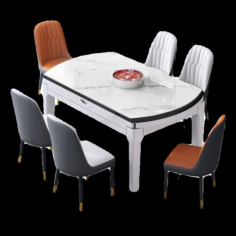 新岩板餐桌椅组合轻n奢现代简约小户型家用可变圆桌伸缩实木电磁,住宅家具,岩板餐桌,淘宝优惠券,粉丝福利购,淘宝优惠卷